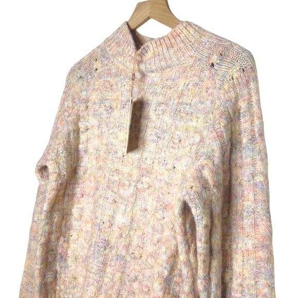 Anthropologie Heartloom Freya Cozy Chunky Knit Neutral Pastel Sweater NWT Medium - Picture 7 of 16